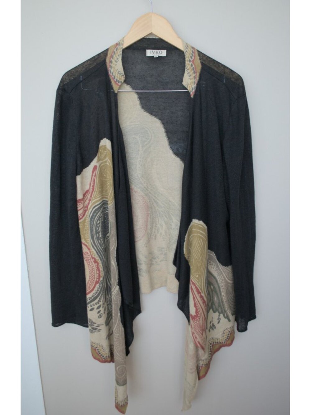 IVKO black linen cardigan